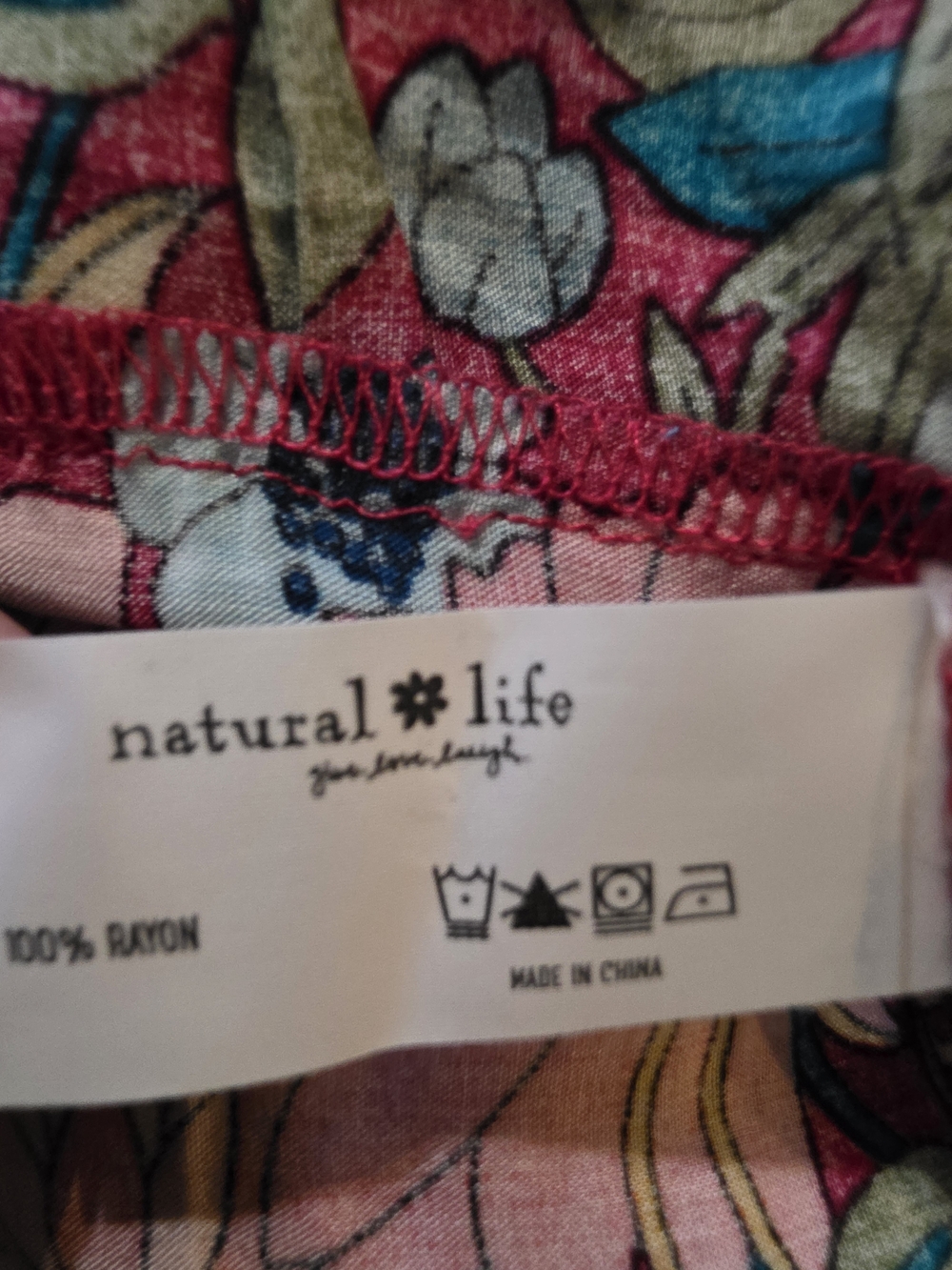 NATURAL LIFE Floral Tiered Maxi Dress - Pink, Blue, Yellow - Picture 6 of 6